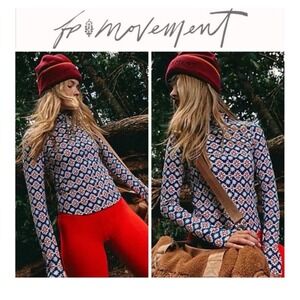 FP Movement By Free People In The Game printed long sleeve turtleneck top small